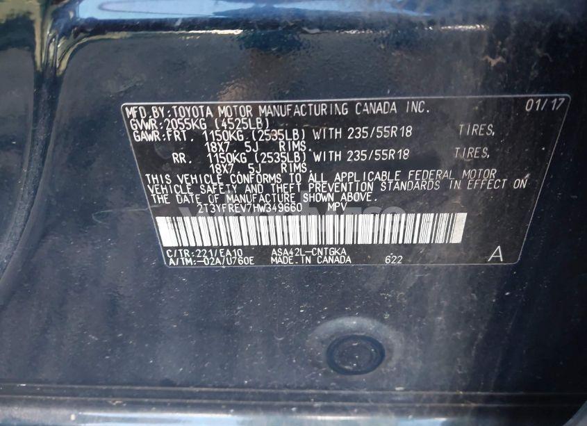 Photo 9 of 2017 Toyota Rav4 LIMITED (VIN 2T3YFREV7HW349660)