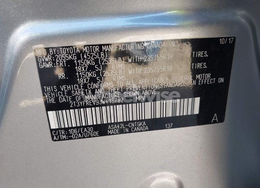 Photo 9 of 2018 Toyota Rav4 LIMITED (VIN 2T3YFREV9JW416782)