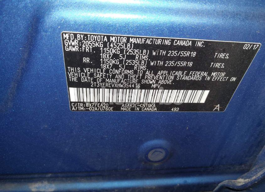 Photo 9 of 2017 Toyota Rav4 LIMITED (VIN 2T3YFREVXHW354416)