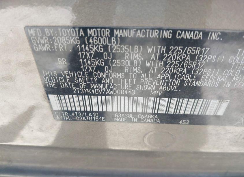 Photo 9 of 2010 Toyota Rav4 LIMITED (VIN 2T3YK4DV7AW008443)