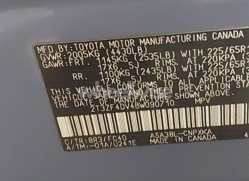 Photo 9 of 2011 Toyota Rav4 (VIN 2T3ZF4DV4BW090710)