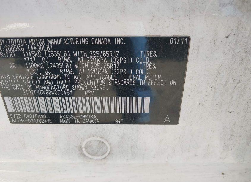 Photo 9 of 2011 Toyota Rav4 (VIN 2T3ZF4DV8BW070461)