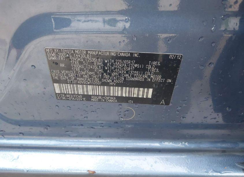 Photo 9 of 2012 Toyota Rav4 (VIN 2T3ZF4DV8CW110507)