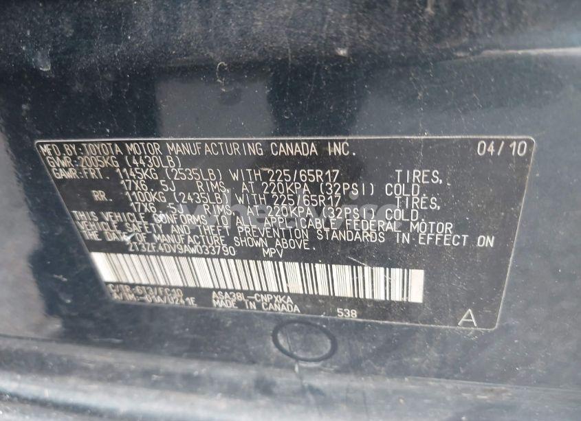 Photo 9 of 2010 Toyota Rav4 (VIN 2T3ZF4DV9AW033790)