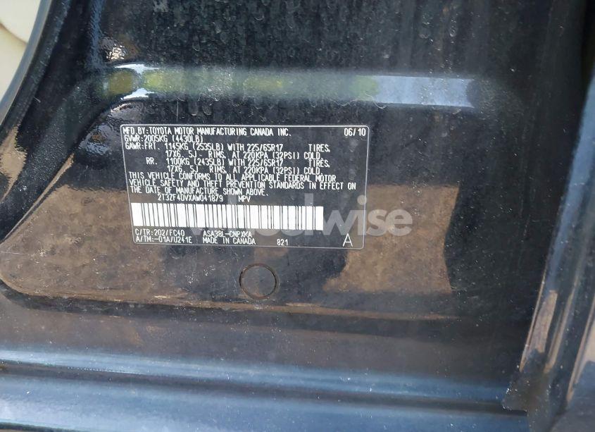 Photo 9 of 2010 Toyota Rav4 (VIN 2T3ZF4DVXAW041879)