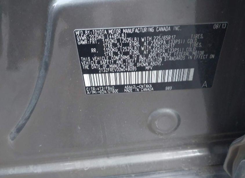 Photo 9 of 2013 Toyota Rav4 LE (VIN 2T3ZFREV0DW048095)