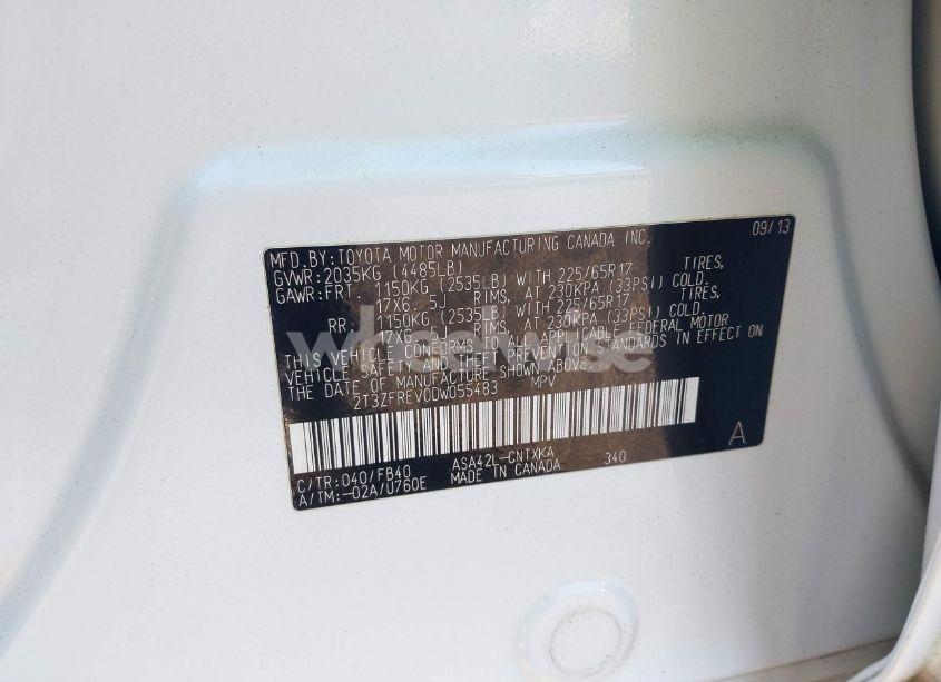 Photo 9 of 2013 Toyota Rav4 LE (VIN 2T3ZFREV0DW055483)