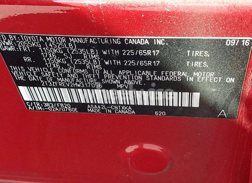 Photo 9 of 2017 Toyota Rav4 LE (VIN 2T3ZFREV2HW317056)