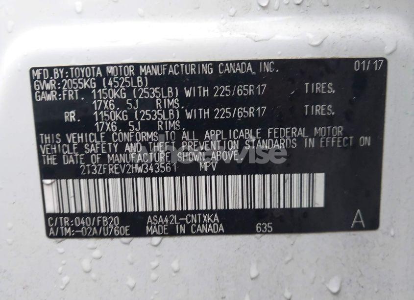 Photo 9 of 2017 Toyota Rav4 LE (VIN 2T3ZFREV2HW343561)