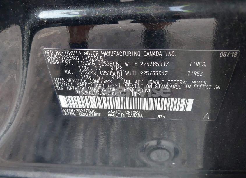 Photo 9 of 2018 Toyota Rav4 LE (VIN 2T3ZFREV2JW479999)