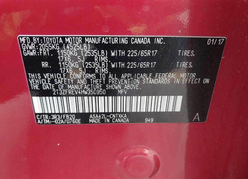 Photo 9 of 2017 Toyota Rav4 LE (VIN 2T3ZFREV4HW350950)