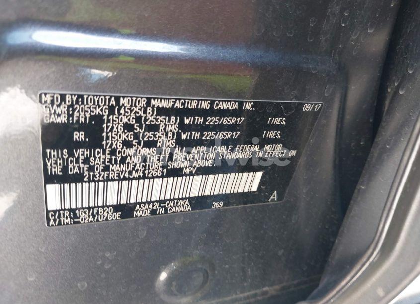 Photo 9 of 2018 Toyota Rav4 LE (VIN 2T3ZFREV4JW412661)