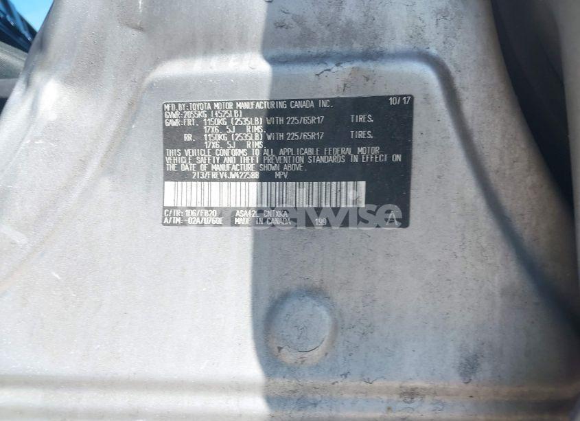 Photo 9 of 2018 Toyota Rav4 LE (VIN 2T3ZFREV4JW422588)