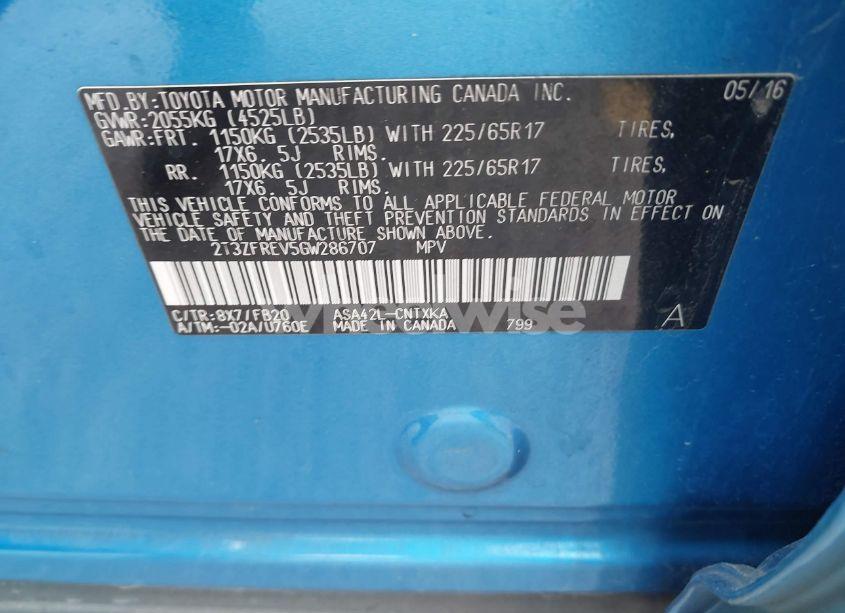 Photo 9 of 2016 Toyota Rav4 LE (VIN 2T3ZFREV5GW286707)