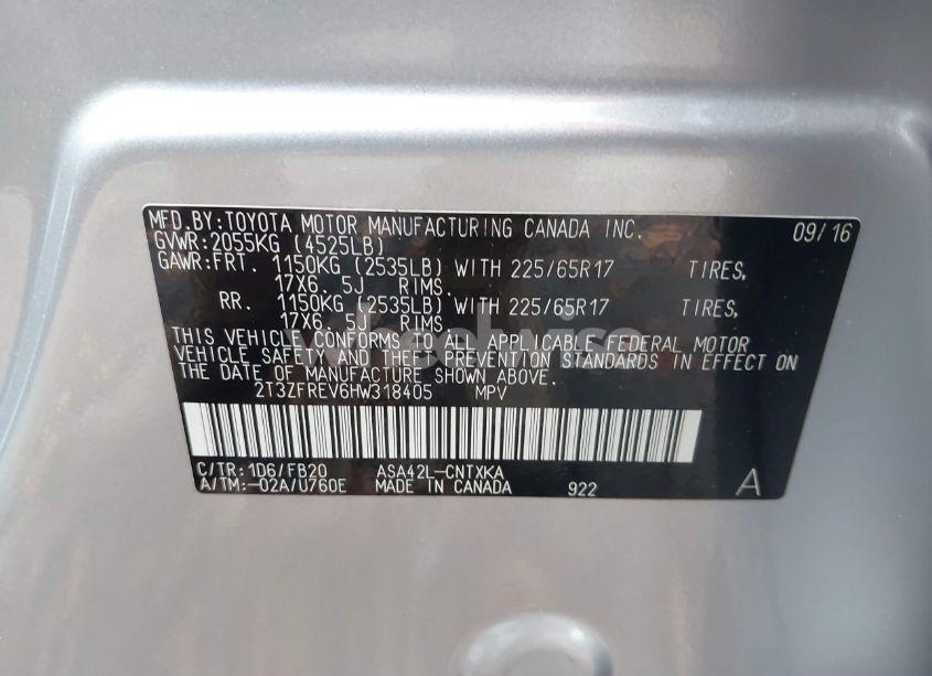 Photo 9 of 2017 Toyota Rav4 LE (VIN 2T3ZFREV6HW318405)