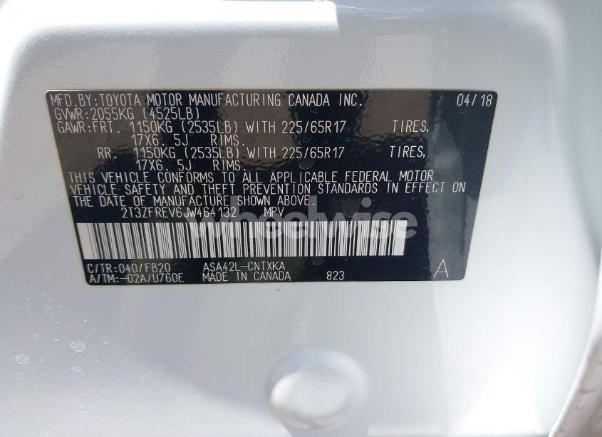 Photo 9 of 2018 Toyota Rav4 LE (VIN 2T3ZFREV6JW464132)