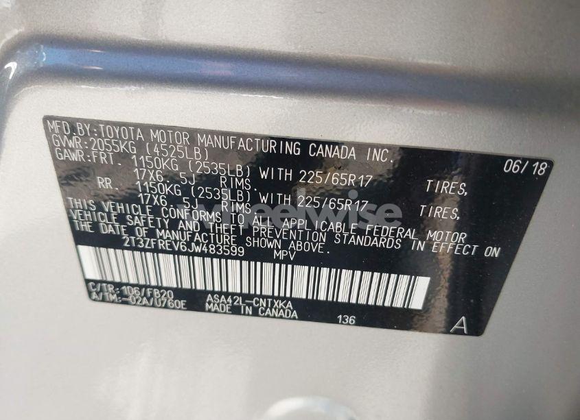 Photo 9 of 2018 Toyota Rav4 LE (VIN 2T3ZFREV6JW483599)