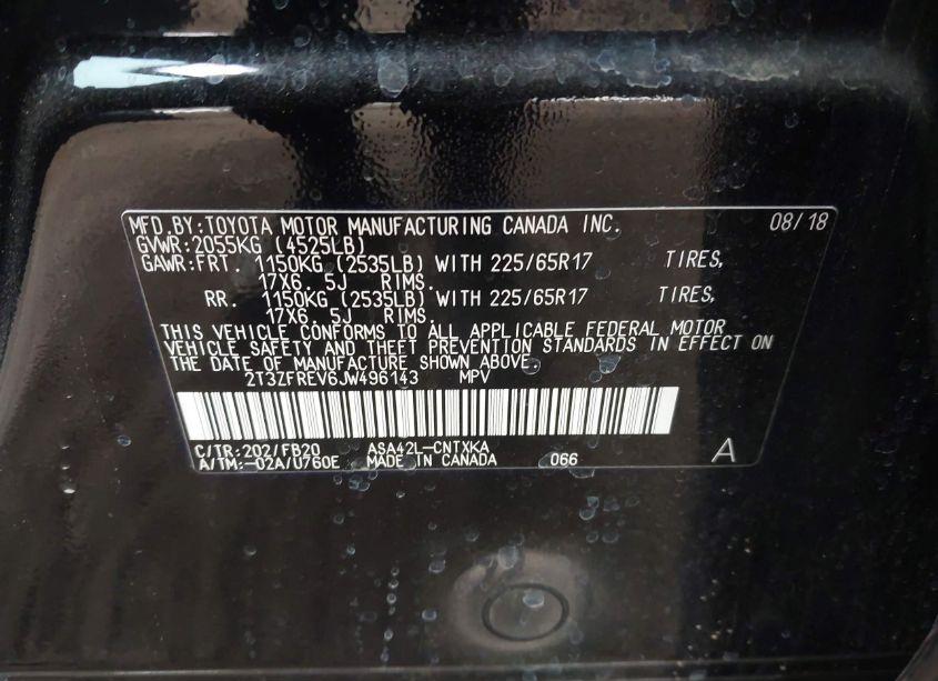 Photo 9 of 2018 Toyota Rav4 LE (VIN 2T3ZFREV6JW496143)