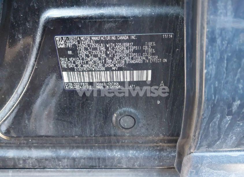 Photo 9 of 2015 Toyota Rav4 LE (VIN 2T3ZFREV7FW150366)