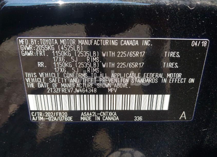 Photo 9 of 2018 Toyota Rav4 LE (VIN 2T3ZFREV7JW464348)