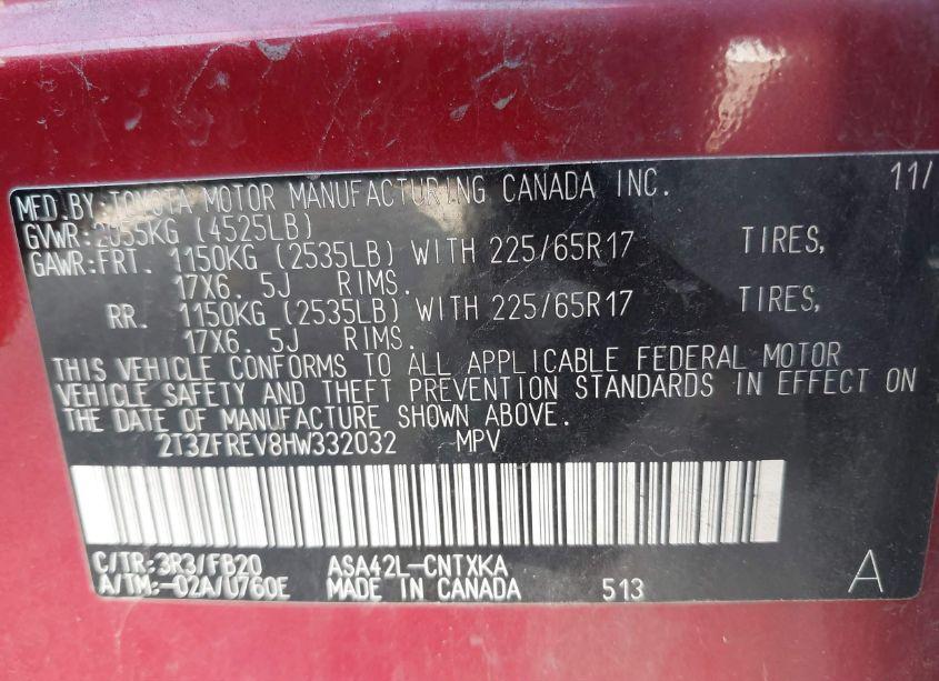 Photo 9 of 2017 Toyota Rav4 LE (VIN 2T3ZFREV8HW332032)