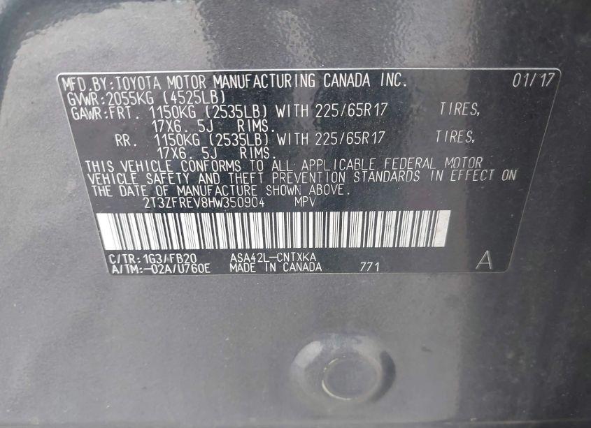 Photo 9 of 2017 Toyota Rav4 LE (VIN 2T3ZFREV8HW350904)