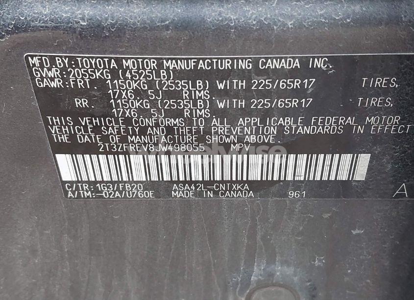 Photo 9 of 2018 Toyota Rav4 LE (VIN 2T3ZFREV8JW498055)