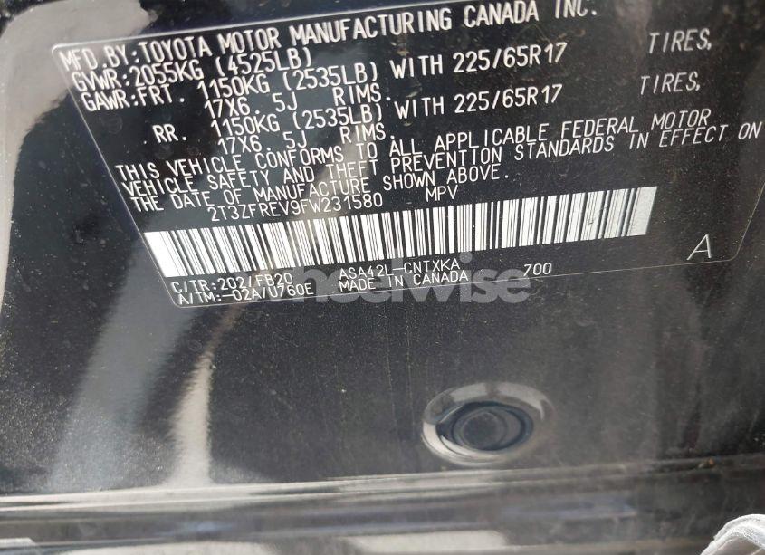 Photo 9 of 2015 Toyota Rav4 LE (VIN 2T3ZFREV9FW231580)