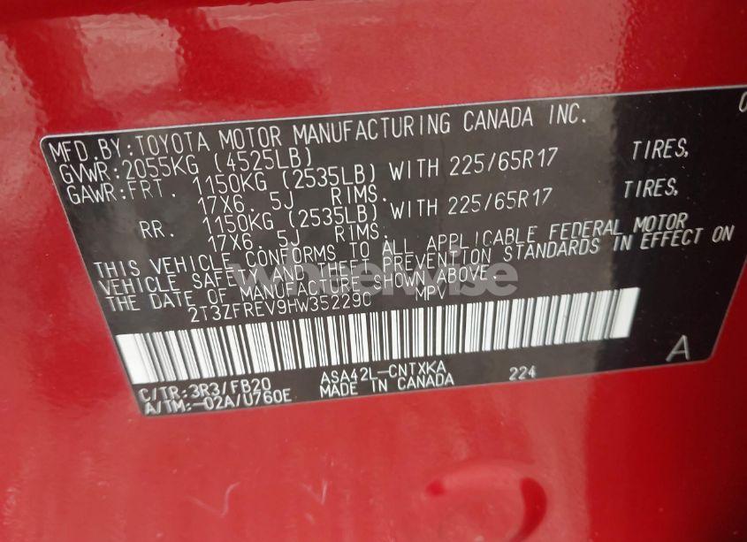 Photo 9 of 2017 Toyota Rav4 LE (VIN 2T3ZFREV9HW352290)