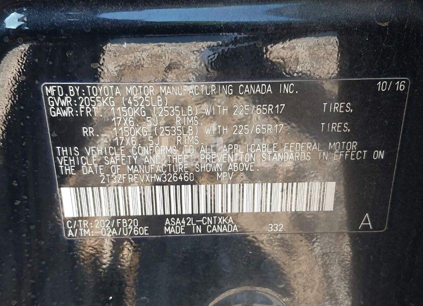 Photo 9 of 2017 Toyota Rav4 LE (VIN 2T3ZFREVXHW326460)