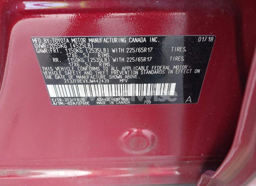 Photo 9 of 2018 Toyota Rav4 LE (VIN 2T3ZFREVXJW442439)