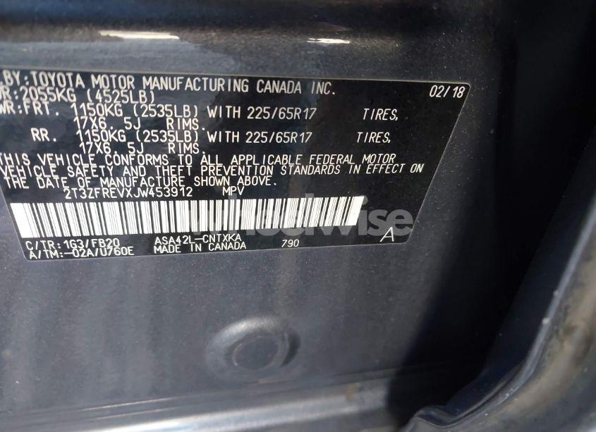 Photo 9 of 2018 Toyota Rav4 LE (VIN 2T3ZFREVXJW453912)