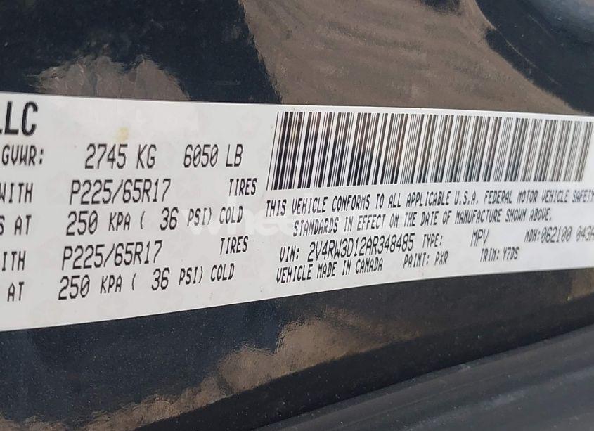 Photo 9 of 2010 Volkswagen Routan SE (VIN 2V4RW3D12AR348485)