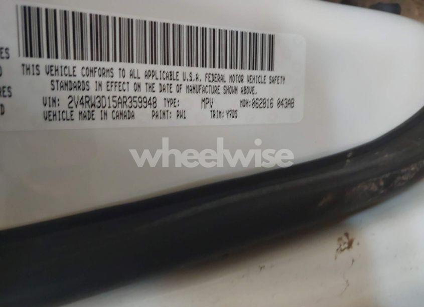 Photo 9 of 2010 Volkswagen Routan SE (VIN 2V4RW3D15AR359948)