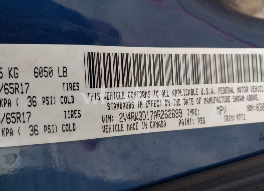 Photo 9 of 2010 Volkswagen Routan SE (VIN 2V4RW3D17AR262699)