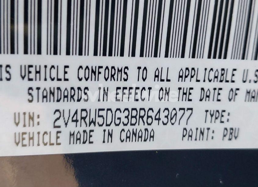 Photo 9 of 2011 Volkswagen Routan SEL (VIN 2V4RW5DG3BR643077)