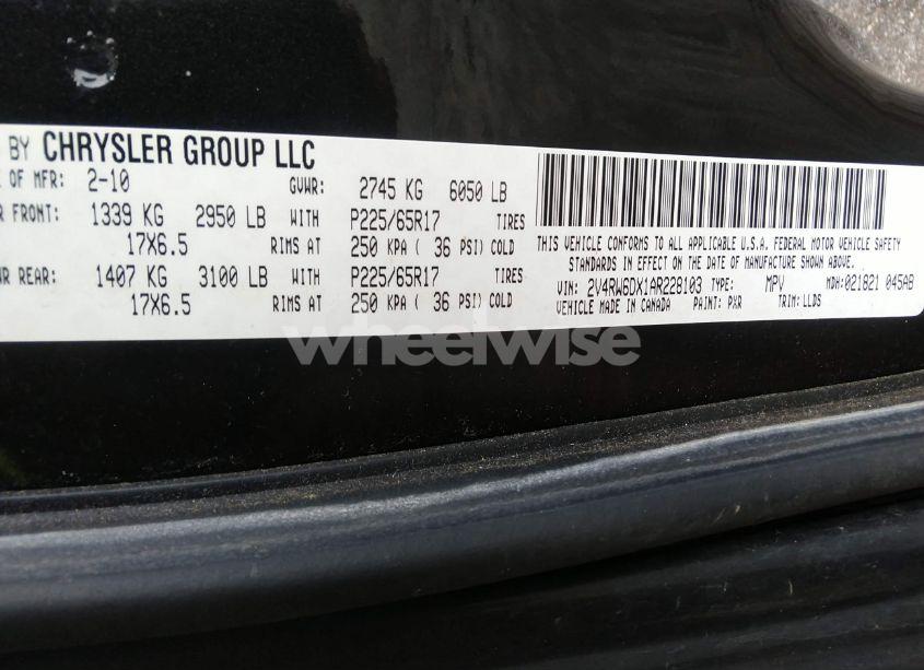 Photo 9 of 2010 Volkswagen Routan SEL PREMIUM (VIN 2V4RW6DX1AR228103)