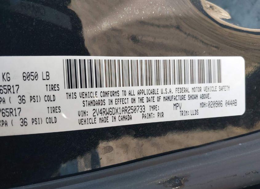 Photo 9 of 2010 Volkswagen Routan SEL PREMIUM (VIN 2V4RW6DX1AR250733)