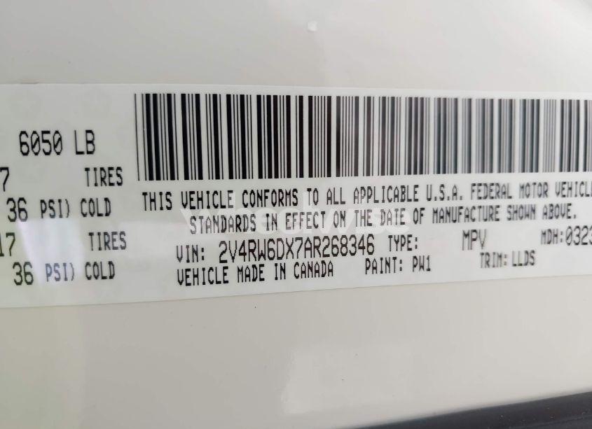 Photo 9 of 2010 Volkswagen Routan SEL PREMIUM (VIN 2V4RW6DX7AR268346)