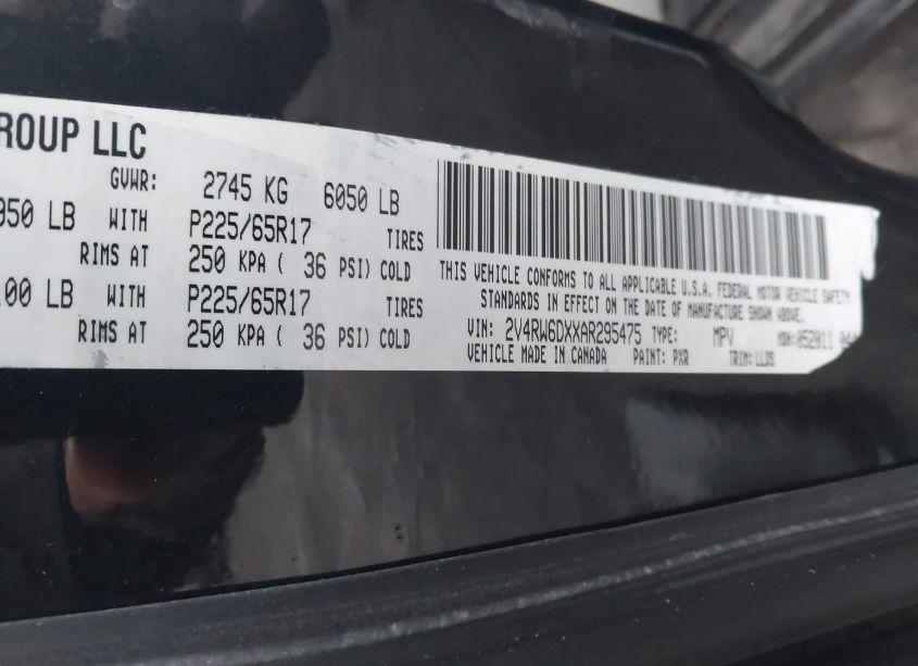 Photo 9 of 2010 Volkswagen Routan SEL PREMIUM (VIN 2V4RW6DXXAR295475)