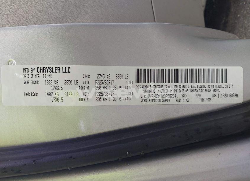 Photo 9 of 2009 Volkswagen Routan SE (VIN 2V8HW34109R582341)