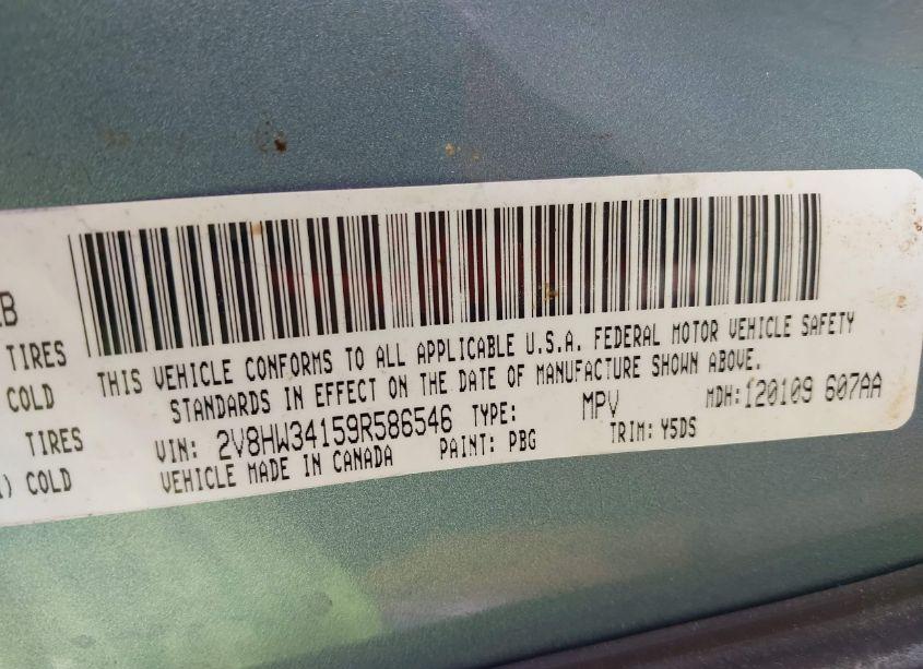 Photo 8 of 2009 Volkswagen Routan SE (VIN 2V8HW34159R586546)