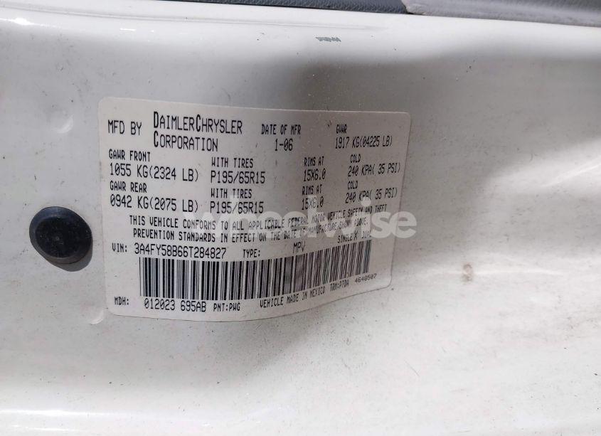 Photo 9 of 2006 Chrysler Pt CRUISER TOURING (VIN 3A4FY58B66T284827)