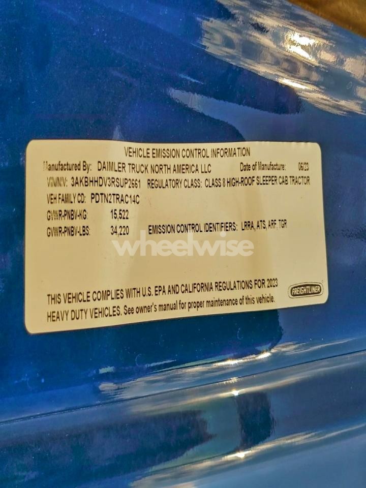 Photo 10 of 2024 FREIGHTLINER CASCADIA 126 SEMI TRUCK (VIN 3AKBHHDV3RSUP2661)