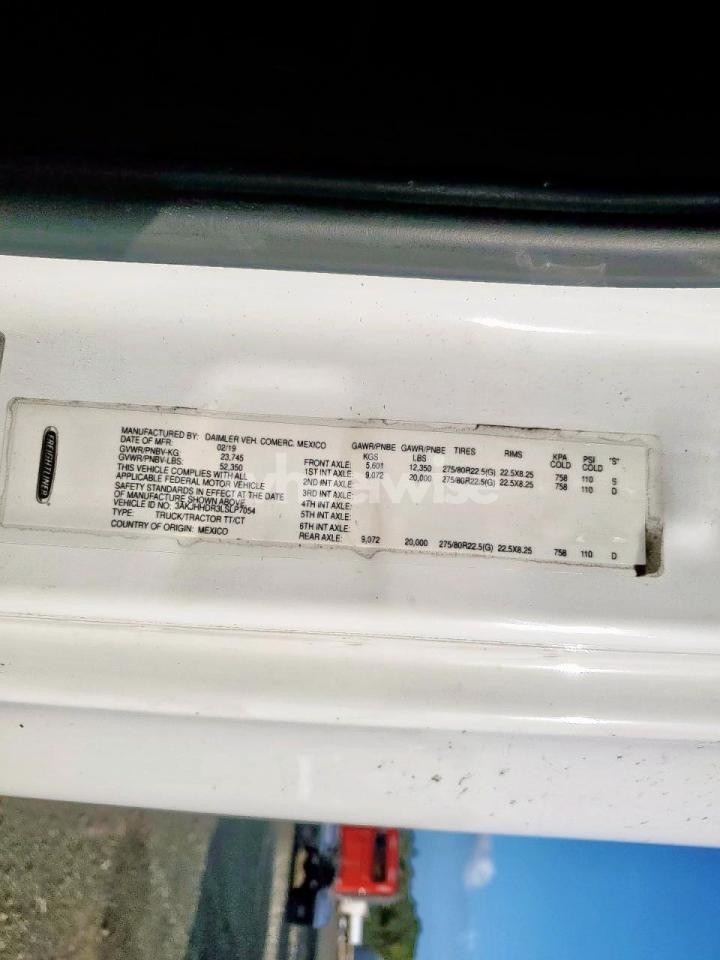 Photo 10 of 2020 FREIGHTLINER CASCADIA 126 SEMI TRUCK (VIN 3AKJHHDR3LSLP7054)