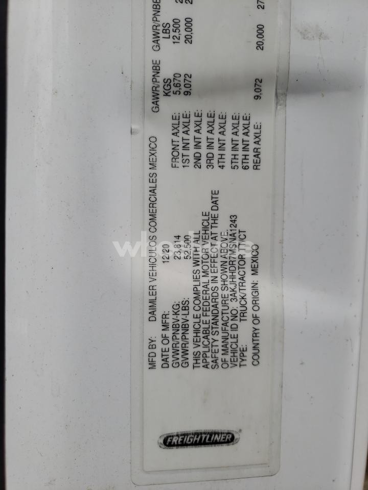 Photo 10 of 2021 FREIGHTLINER CASCADIA 126 SEMI TRUCK (VIN 3AKJHHDR7MSNA1243)