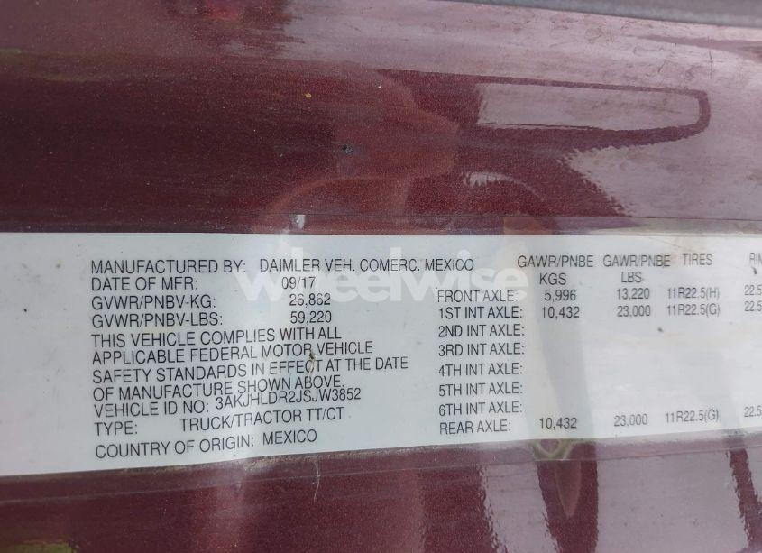 Photo 8 of 2018 Freightliner New CASCADIA 126 (VIN 3AKJHLDR2JSJW3852)