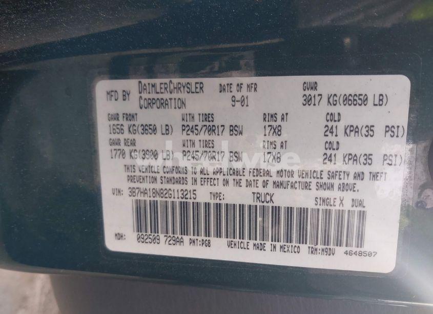 Photo 9 of 2002 Dodge Ram 1500 ST (VIN 3B7HA18N82G113215)