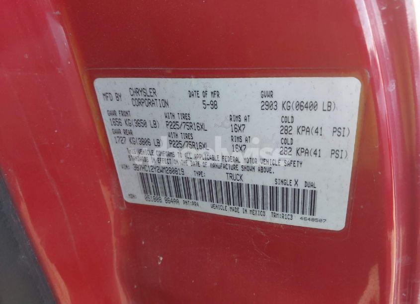 Photo 9 of 1998 Dodge Ram 1500 ST (VIN 3B7HC12Y2WM280819)