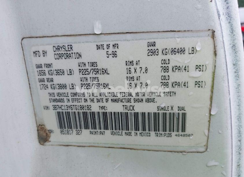 Photo 9 of 1996 Dodge Ram 1500 (VIN 3B7HC13Y6TG180182)